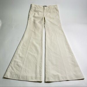 VINTAGE Gucci Cream Super Flare Wide Leg Lined Trouser Designer Dress Pants